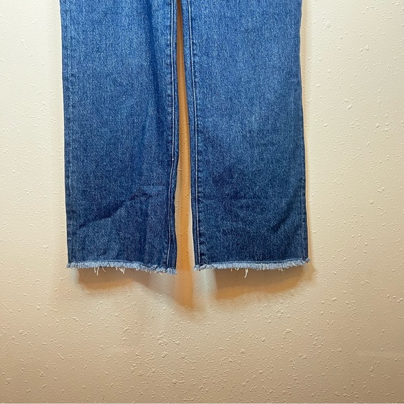 We Wore What Hi Rise Frayed Waistband Straight Women’s Indigo Jeans Sz 24 NWT - Picture 7 of 15